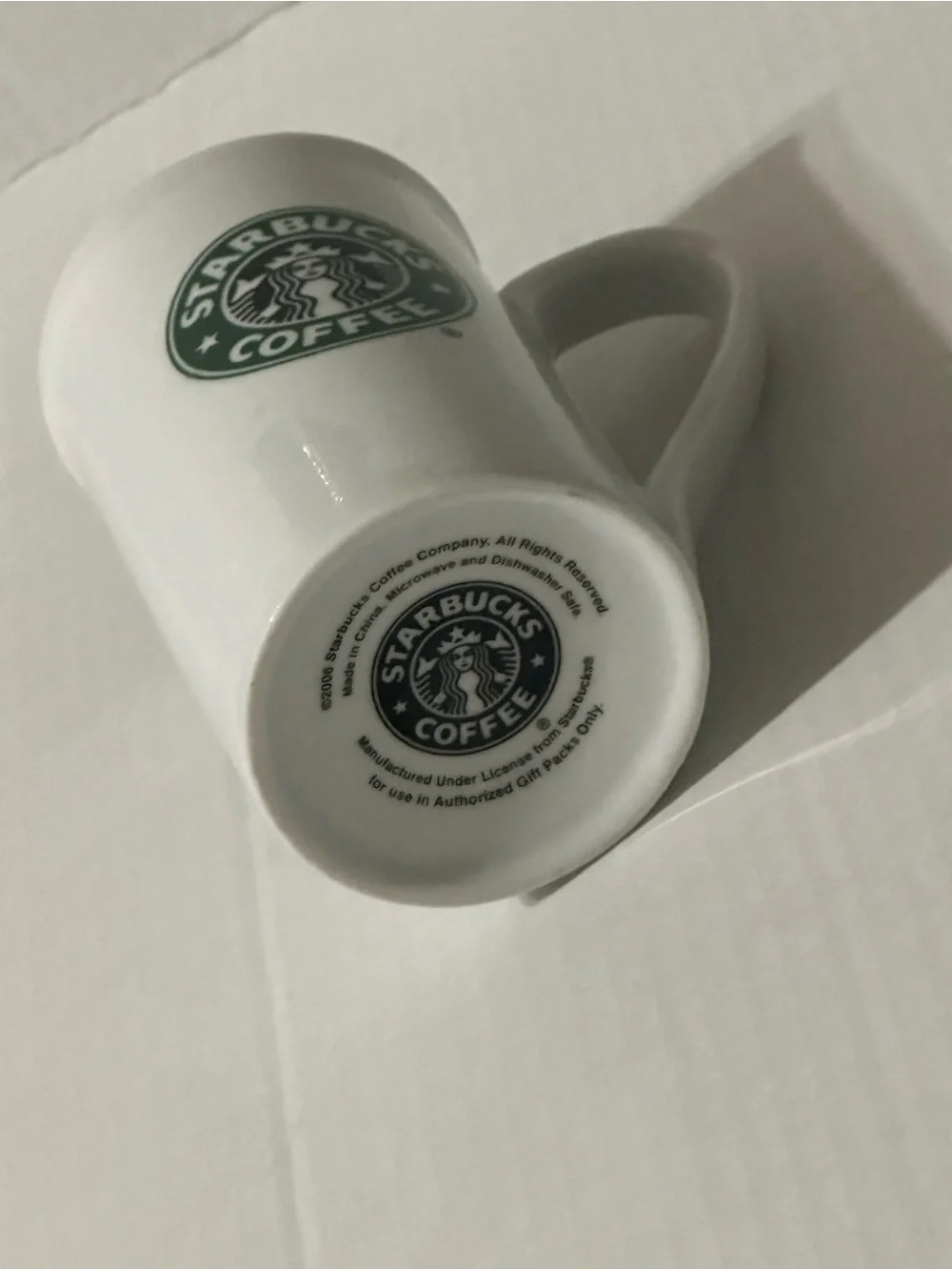 White Starbucks mug